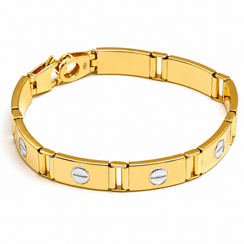 Real Gold GZCR 2 Color Screw Belt Unisex Bracelet (20 C.M) 0151-YW BR1908