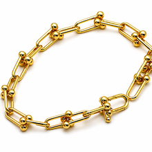 Real Gold GZTF Hardware With Real TF Lock Solid Chain Bracelet 0372 (17 C.M) BR1588