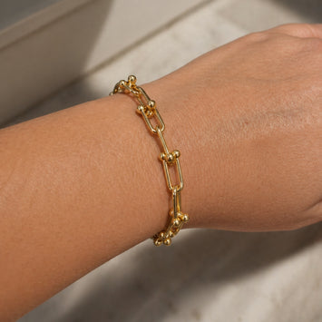 Real Gold GZTF Hardware With Real TF Lock Solid Chain Bracelet 0372 (20 C.M) BR1554