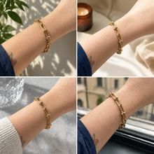 Real Gold GZTF Hardware With Real TF Lock Solid Chain Bracelet 0372 (16 C.M) BR1654