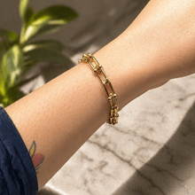 Real Gold GZTF Hardware With Real TF Lock Solid Chain Bracelet 0372 (20 C.M) BR1554