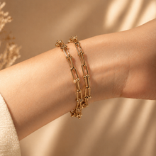 Real Gold GZTF Hardware With Real TF Lock Solid Chain Bracelet 0372 (20 C.M) BR1554