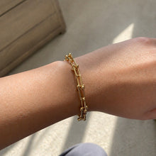 Real Gold GZTF Hardware With Real TF Lock Solid Chain Bracelet 0372 (17 C.M) BR1588