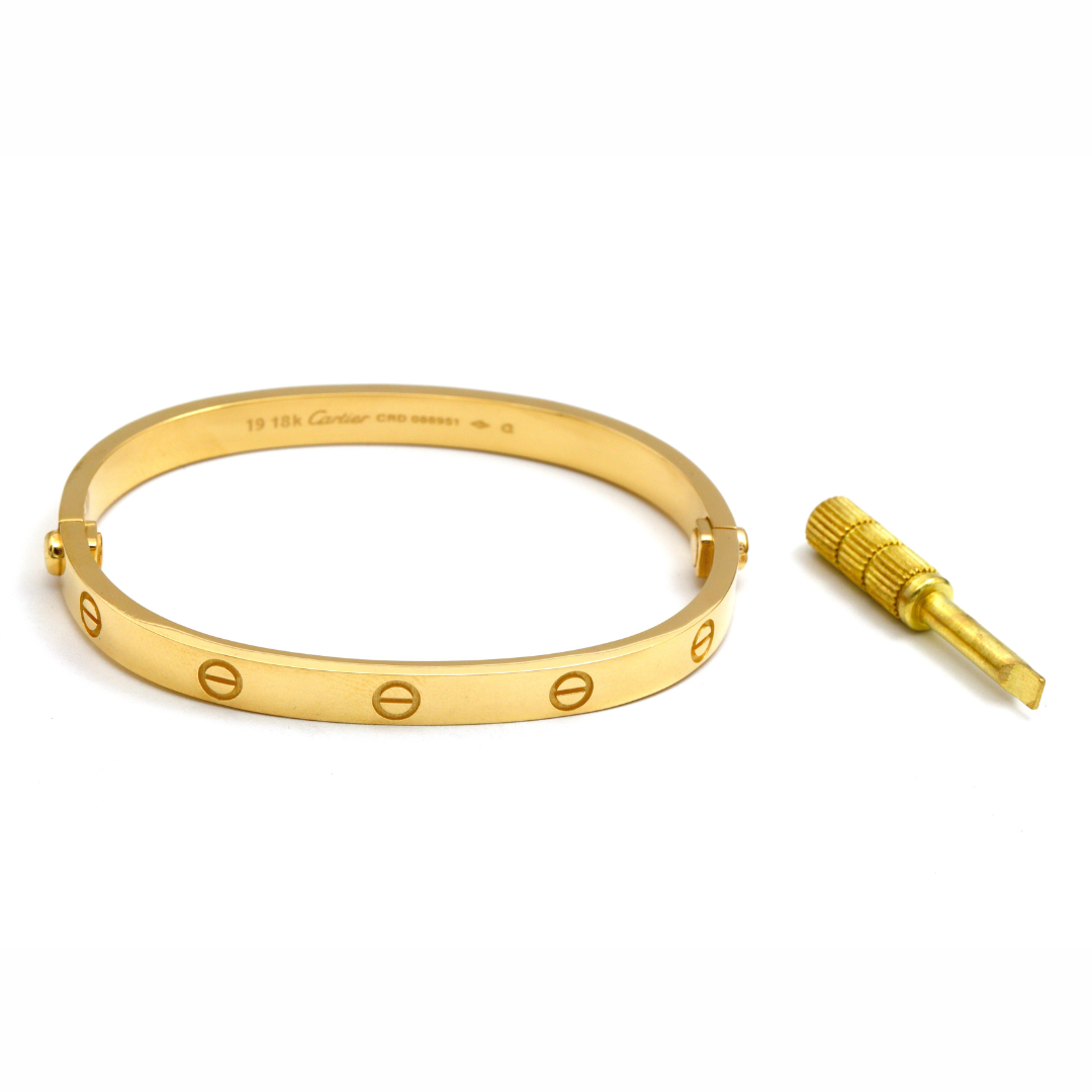 Real Gold GZCR Curved Rectangle Double Sided Screw Bangle BLZ 0254/2 (SIZE 19) A BA1464