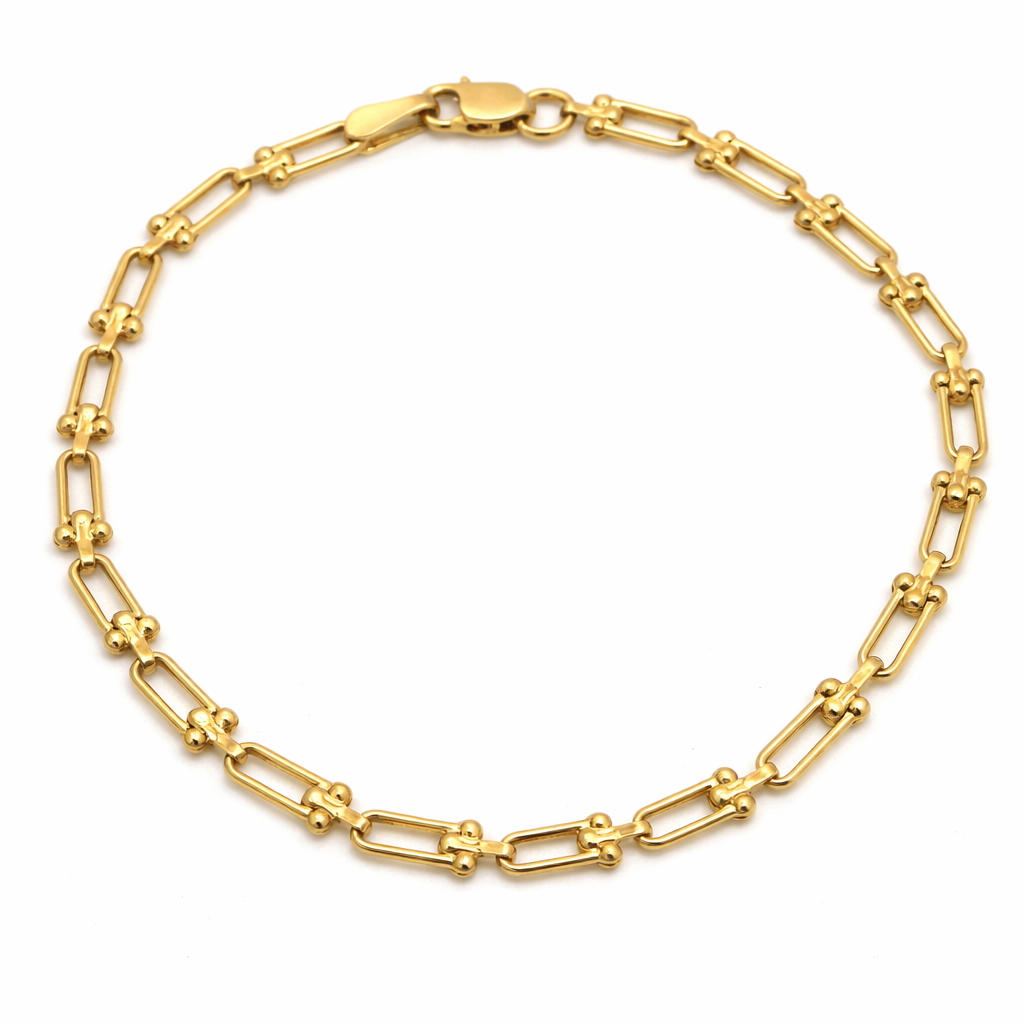 Real Gold GZTF Hardware Solid Chain Bracelet 4566 (17 C.M) BR1597