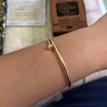 Real Gold Thin Plain Nail Bangle GZJCT0086 - (SIZE 23) BA1570