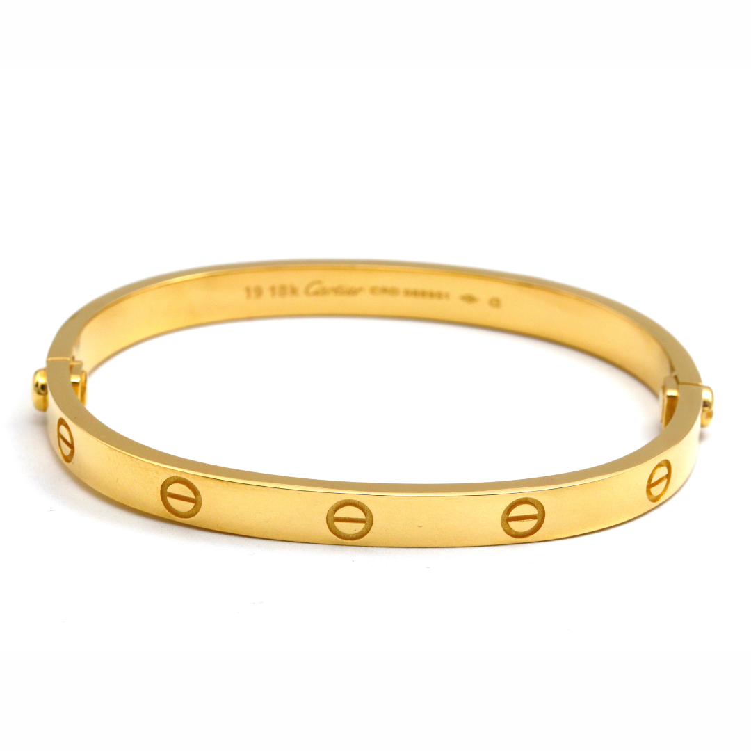 Real Gold GZCR Curved Rectangle Double Sided Screw Bangle BLZ 0254/2 (SIZE 19) A BA1464