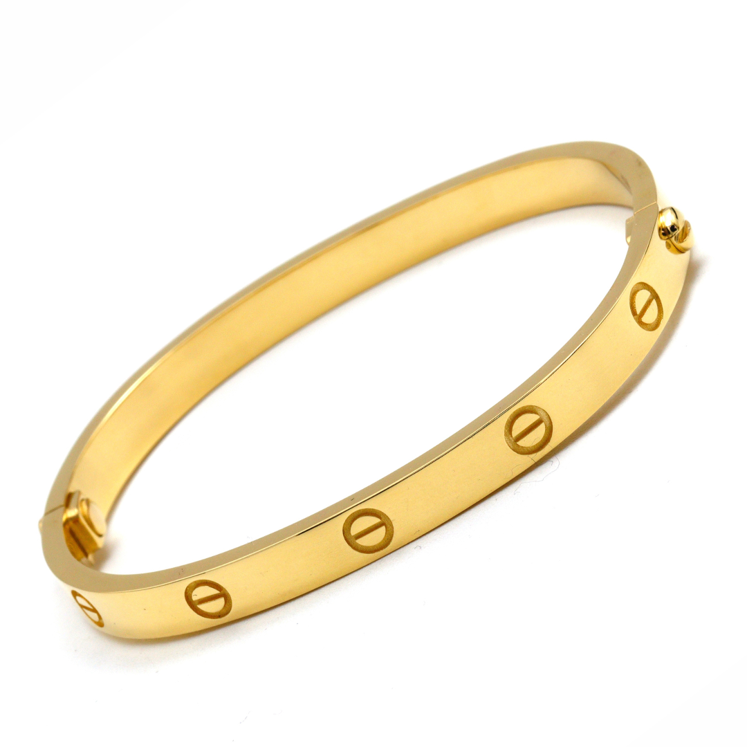 Real Gold GZCR Curved Rectangle Double Sided Screw Bangle BLZ 0254/2 (SIZE 19) A BA1464