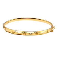 Real Gold Embossed Screw Twisted Bangle GZJCT3323 - (SIZE 16) BA1551