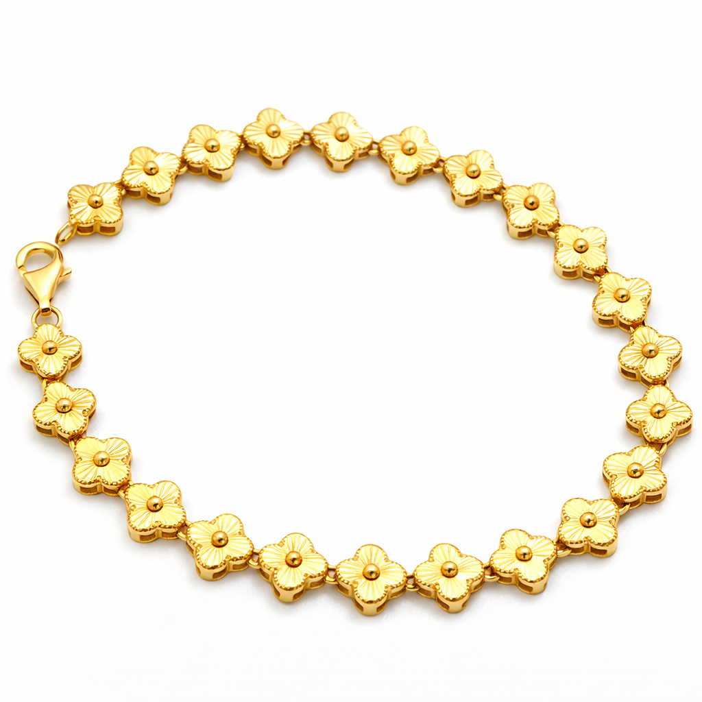 Real Gold Lined Clover GZJVN Bracelet (18 C.M) - Model TCB0223 BR1770