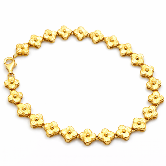 Real Gold Lined Clover GZJVN Bracelet (18 C.M) - Model TCB0223 BR1770