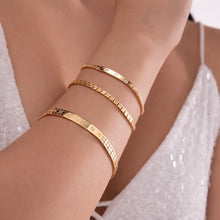 Real Gold Stone Plain Chain Thick Unisex Bracelet (19 C.M) - Model GZJCT 4919 BR1752
