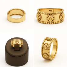 Real Gold Plain Clover Ring (Size 9) - Model GZJVN 1644 R2679