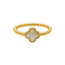 Real Gold Pearl Clover Ring GZJVN 0344/1YZ (Size 5) R2633