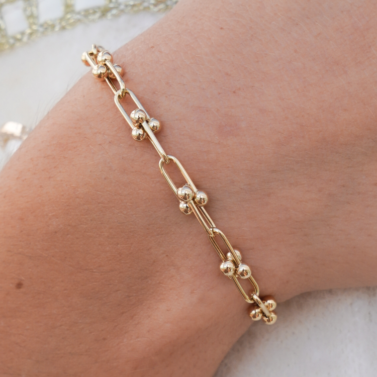 Real Gold GZTF Solid Chain Bracelet 0117 (19.5 C.M) BR1540