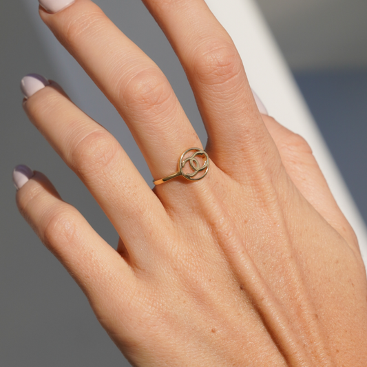 Real Gold GZCH Plain Round Ring 0074-7YZ (SIZE 7.5) R2242