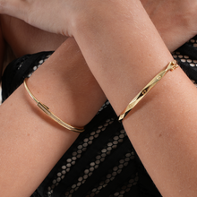 Real Gold Embossed Screw Twisted Bangle GZJCT3323 - (SIZE 19) BA1554