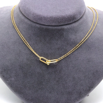 Real Gold GZTF Dual-Chain Adjustable Size Necklace (40 cm) 0372-25KL N1507