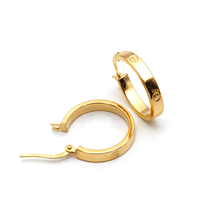 Real Gold Round Medium Clip Earring Set GZJCT5853 E1742