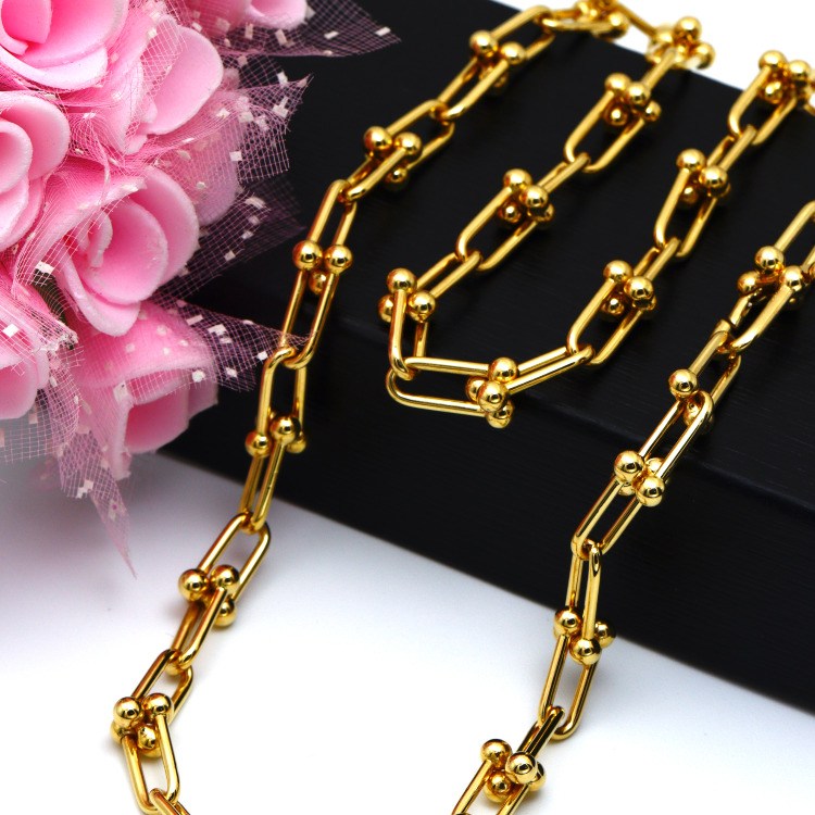 Real Gold GZTF Hardware With Real TF Lock Solid Chain Necklace 0372 (45 C.M) CH1146