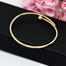 Real Gold Thin Plain Nail Bangle GZJCT0086 - (SIZE 23) BA1570