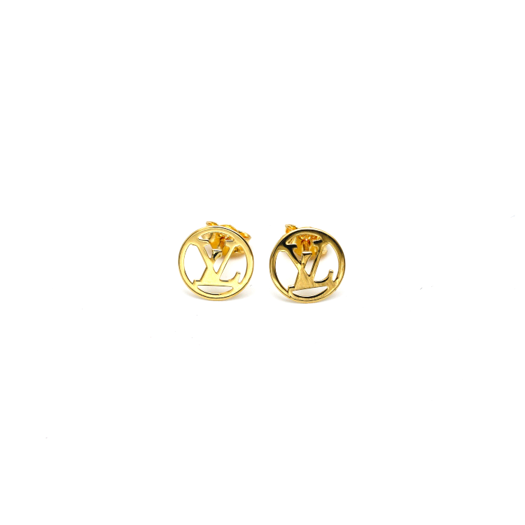 Real Gold LV Small Round Fine Earring Set 0303/1PK E1787