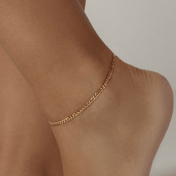Real Gold Solid Figaro Chain Anklet 7908 (26 C.M) A1354