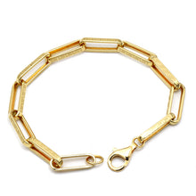 Real Gold Maze Hoop Paper Clip Bracelet CVB 0502-1BL (17 CM) BR1813