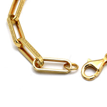 Real Gold Maze Hoop Paper Clip Bracelet CVB 0502-1BL (17 CM) BR1813