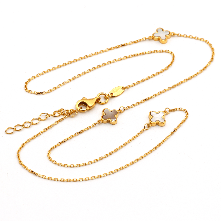 Real Gold 3 Pearl Shell Necklace (45 C.M) GZJVN0597 N1466