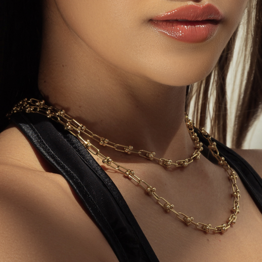 Real Gold GZTF Solid Chain Necklace 0117 (50 C.M) CH1193