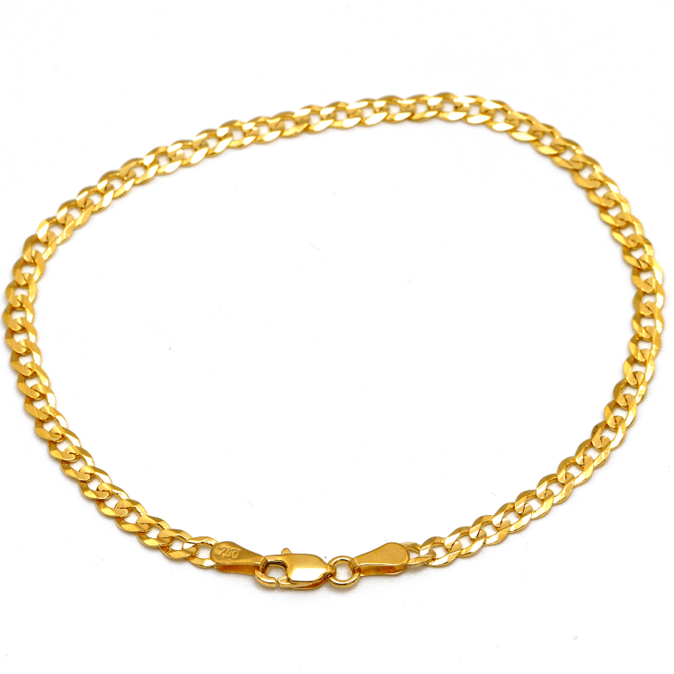 Real Gold Solid Figaro Chain Anklet 7908 (26 C.M) A1354