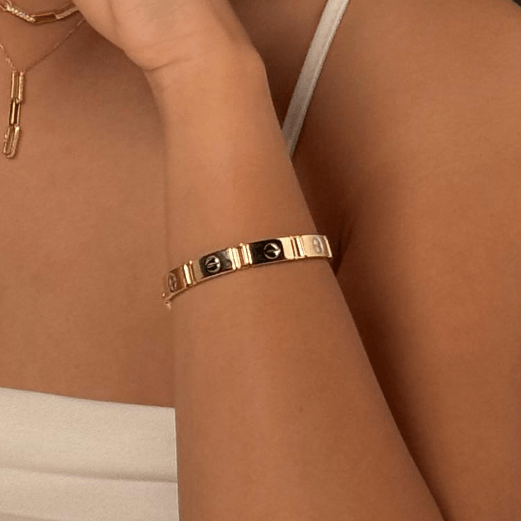 Real Gold GZCR 2 Color Screw Belt Unisex Bracelet (20 C.M) 0151-YW BR1908