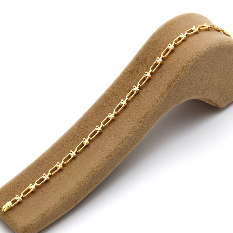 Real Gold GZTF Hardware Solid Textured Chain Bracelet 4725 (19 C.M) BR1598