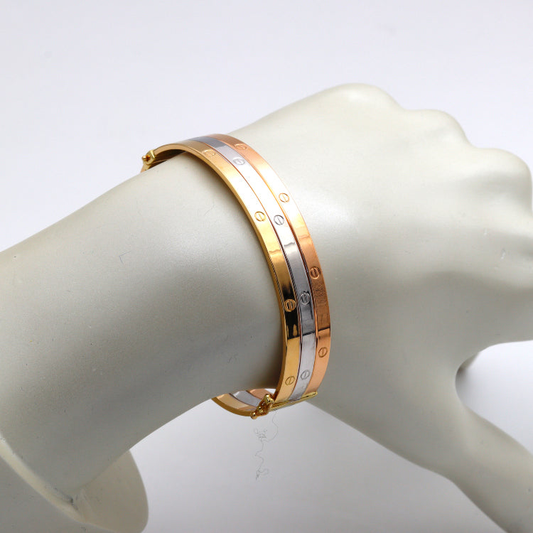 Real Gold Trinity Bangle GZJCT (Size 14) BLZ0079/1 BA1596