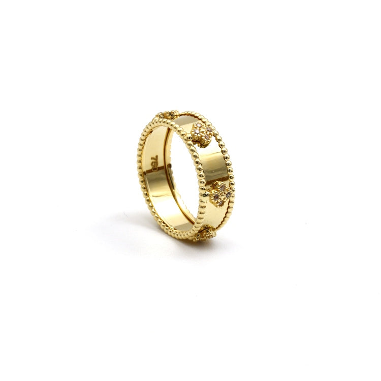 R2575 Real Gold GZVC Elegant Clover Stone Ring (Size 8) - Model 1643 R2575 ...