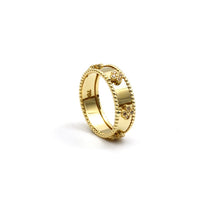 Real Gold GZVC Elegant Clover Stone Ring (Size 8) - Model 1643 R2575