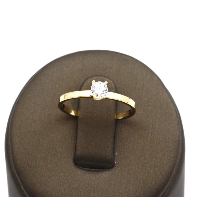 Real Gold GZCR Thin Plain Solitaire Ring (Size 10) - Model 0677-2 R2600