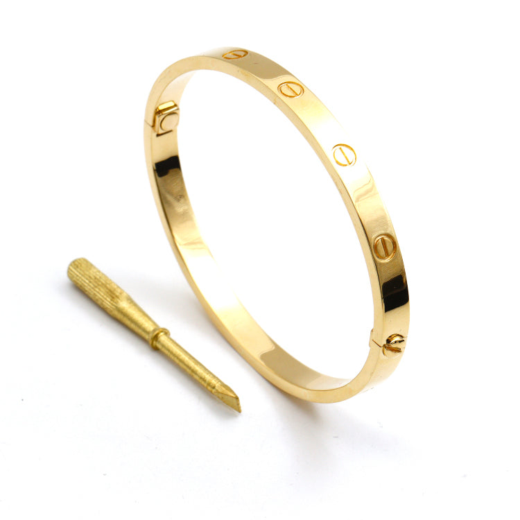 Real Gold Oval Love Bangle GZJCT (Size 21.5) BLZ0254/2 BA1587