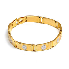 Real Gold GZCR 2 Color Screw Belt Unisex Bracelet (18 C.M) 0151-YW BR1632