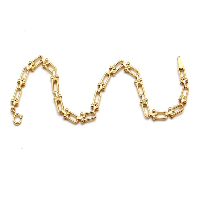 Real Gold GZTF Hardware Solid Textured Chain Bracelet 4725 (17 C.M) BR1637