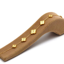 Real Gold Solid 5 Clover Adjustable Size Bracelet (18 + 2 = 20 C.M) - Model 5VC GZJVN 0515/9BL BR1840