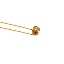 Real Gold GZBV 2 Color Small Round Roller Pendant with Box Chain 0159-YM B CWP 1872