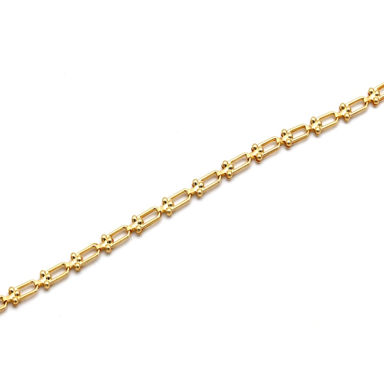 Real Gold GZTF Hardware Solid Textured Chain Bracelet 4725 (19 C.M) BR1598