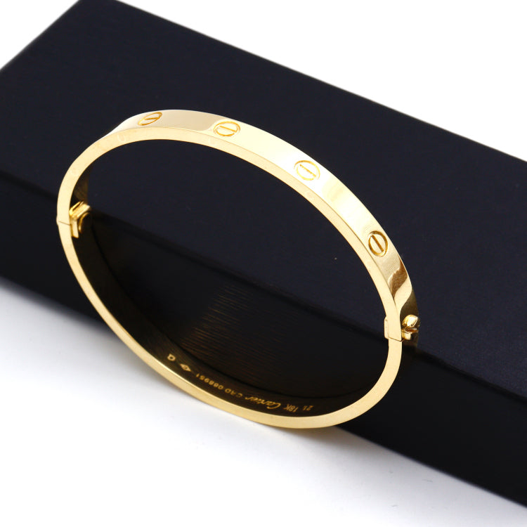 Real Gold Oval Love Bangle GZJCT (Size 21.5) BLZ0254/2 BA1587