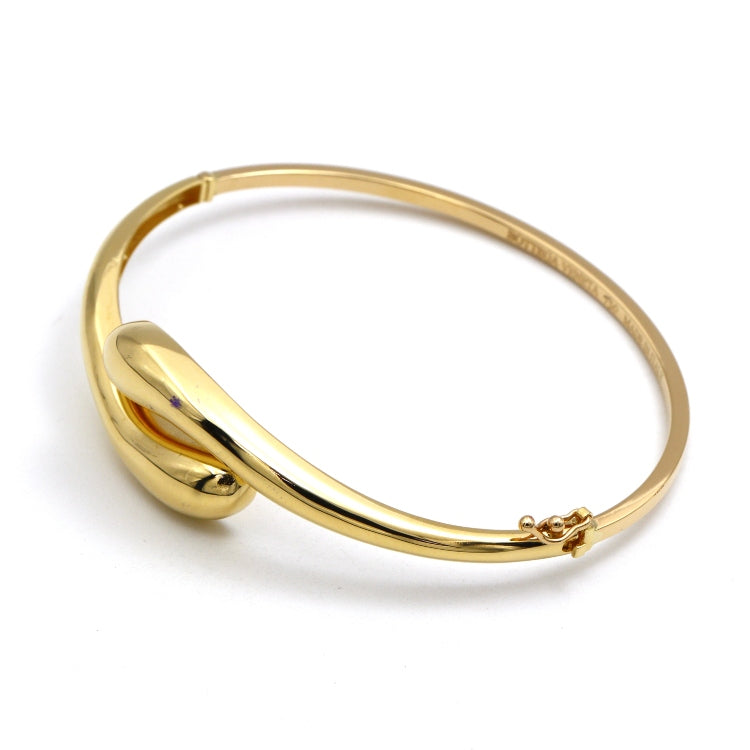 Real Gold Tear Drop Bangle 1244 - (SIZE 17.5) BA1521