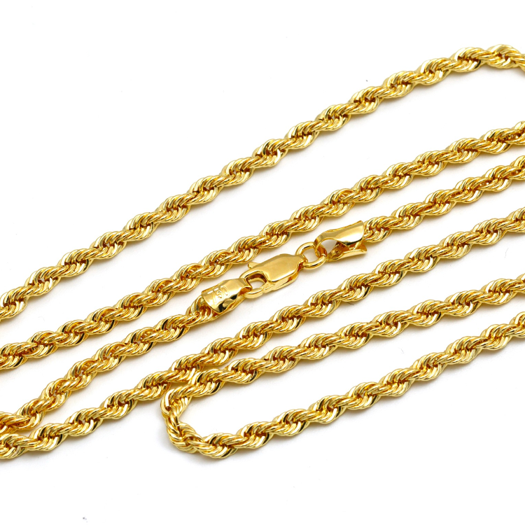 Real Gold Solid Thick Rope Men Chain 4 MM 2603 (60 C.M) CH1201