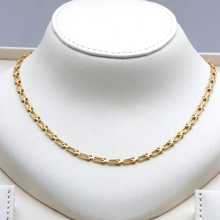 Real Gold GZTF Hardware Solid Textured Chain Necklace 4725 (45 C.M) CH1236