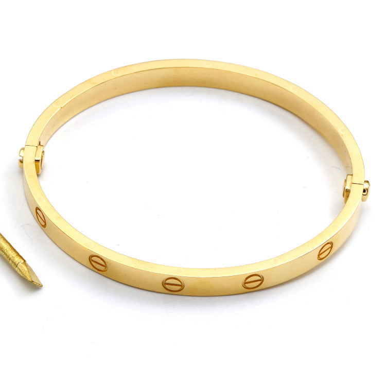 Real Gold Oval Love Bangle GZJCT (Size 19) BLZ0254/2 BA1588