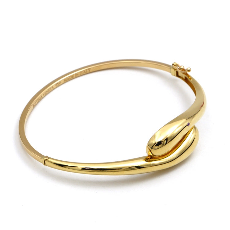 Real Gold Tear Drop Bangle 1244 - (SIZE 15.5) BA1515